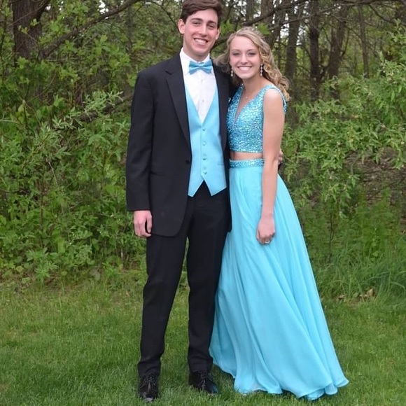 blue two piece sherri hill dress Sherri Hill 56042 Prom Dress - Blush main image 0